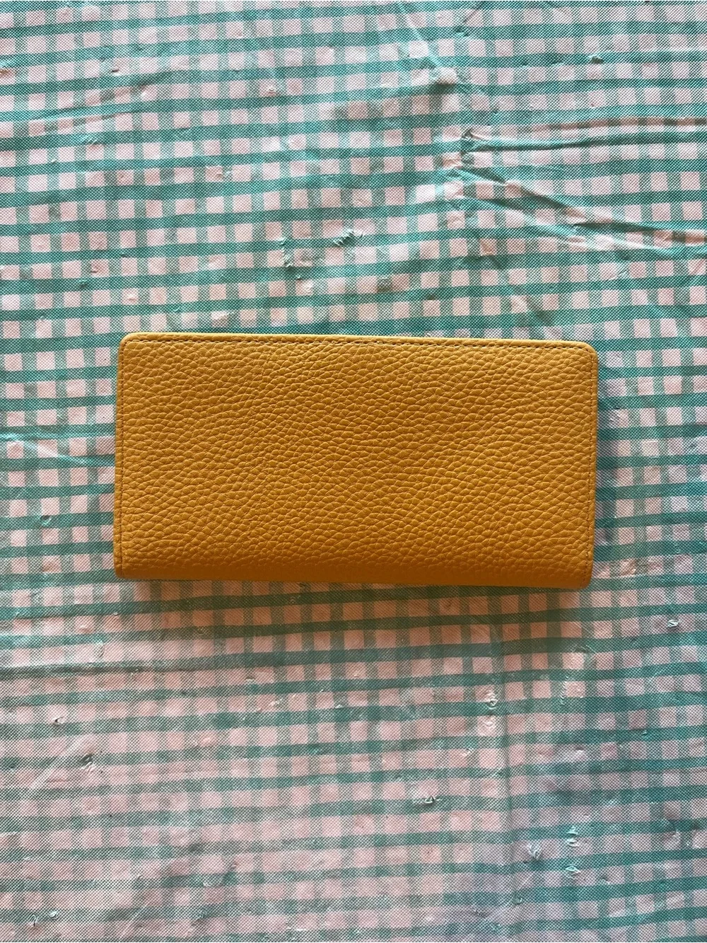 Anne Klein Yellow Pebbled Leather Wallet - Women's Zip Wallet
